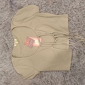 Shirt sleeve, tie front, women's shirt, green